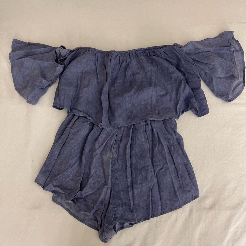 Blue light washed romper